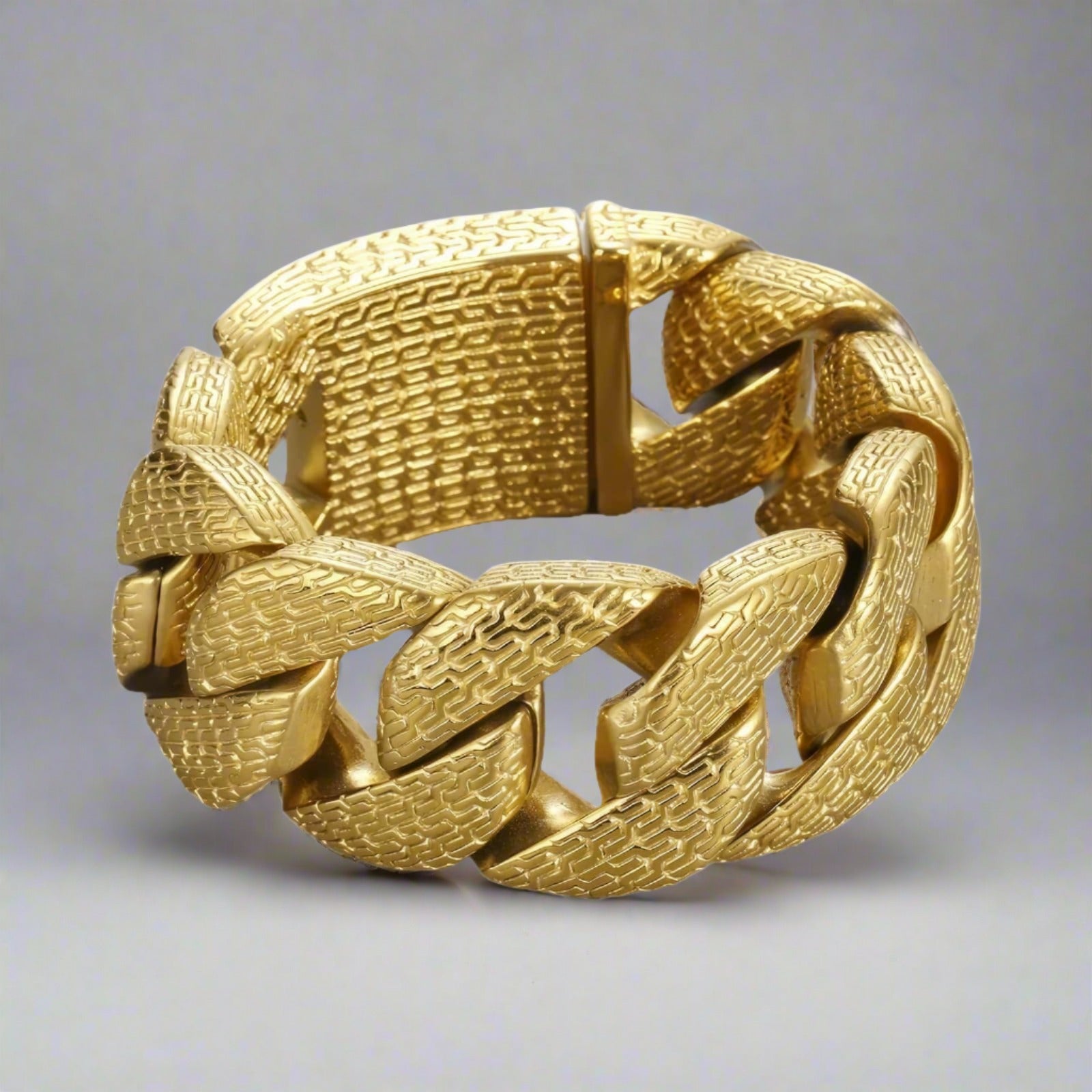 Chunky Vintage Etched Chain Bracelet