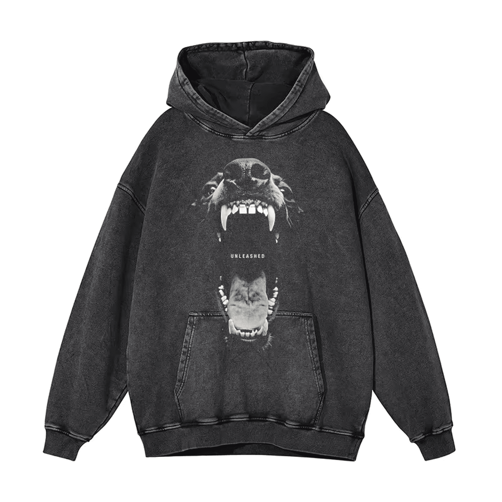 Doberman Hoodie Washed Oversized Heavyweight 100% Cotton