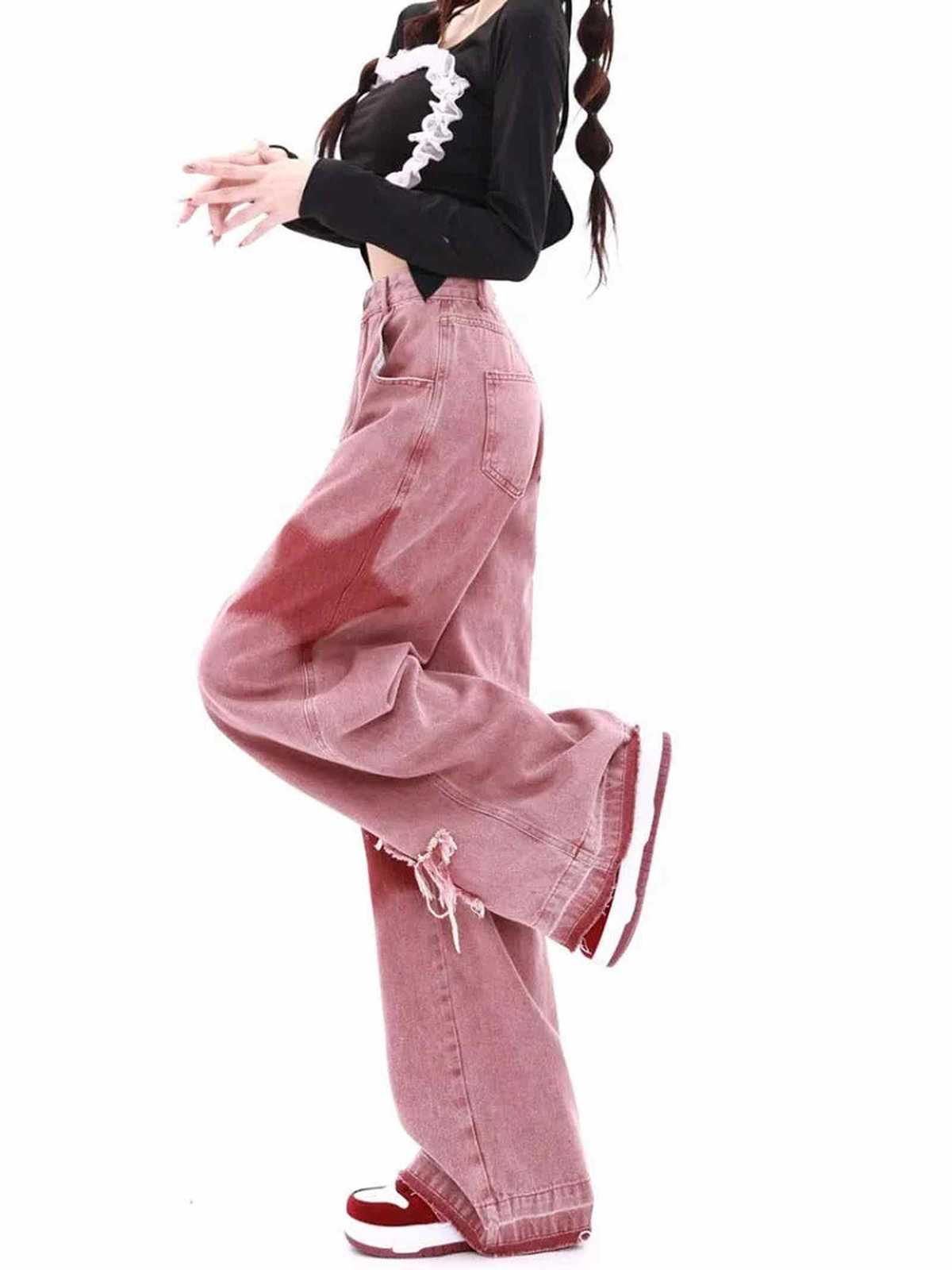 Americana Raw Edge Star Wide Leg Denim - IMG
