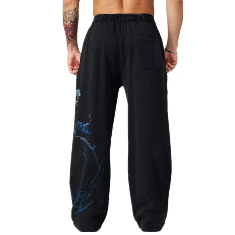Anime Graphic Wide Leg Y2K Sweatpants Baggy Cotton Streetwear Joggers
