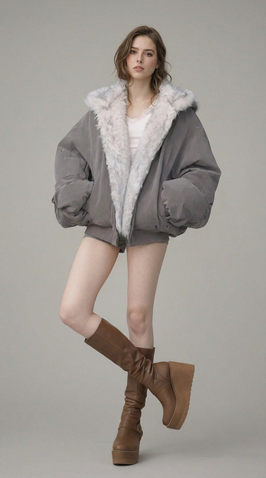 Arctic Muse Oversized Bomber Jacket - IMG