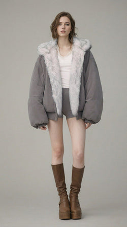 Arctic Muse Oversized Bomber Jacket - IMG