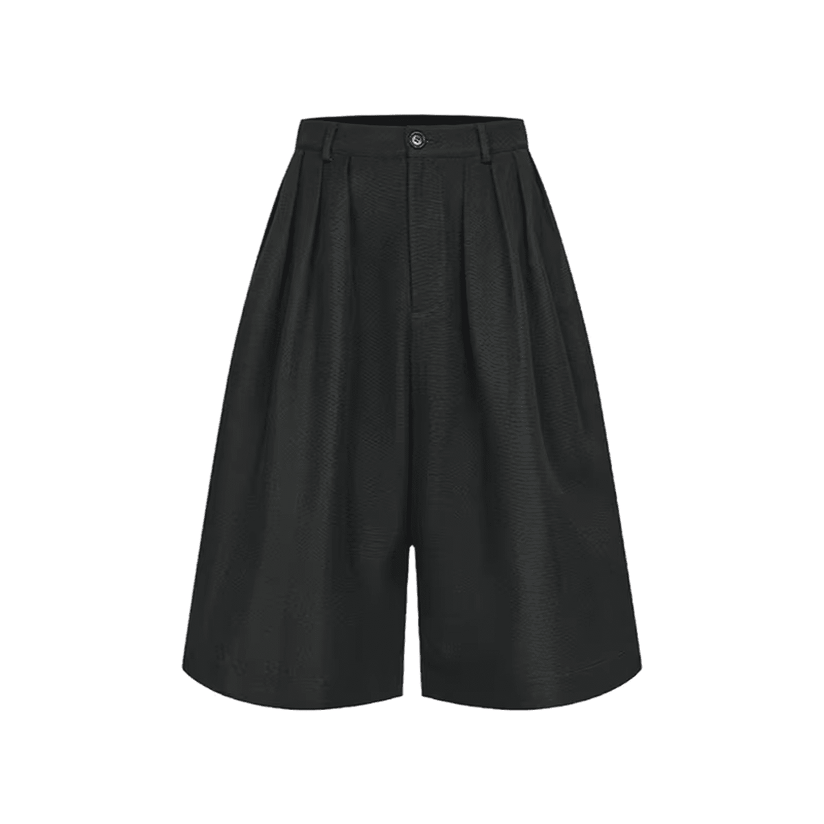 Black Pleated Wide Leg Baggy Jorts - IMG
