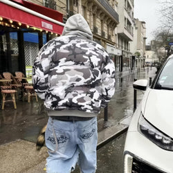 Camouflage Pattern Oversize Hooded Puffer Jacket - IMG