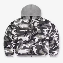 Camouflage Pattern Oversize Hooded Puffer Jacket - IMG