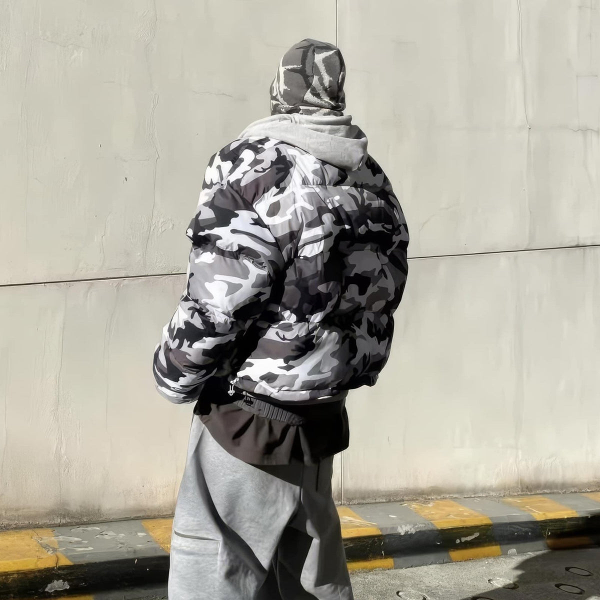 Camouflage Pattern Oversize Hooded Puffer Jacket - IMG