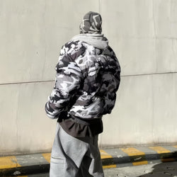 Camouflage Pattern Oversize Hooded Puffer Jacket - IMG