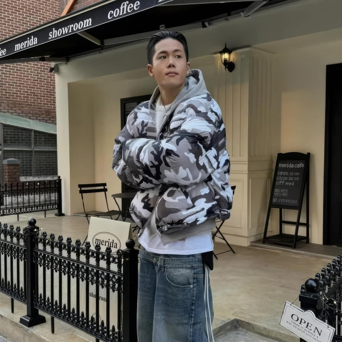 Camouflage Pattern Oversize Hooded Puffer Jacket - IMG