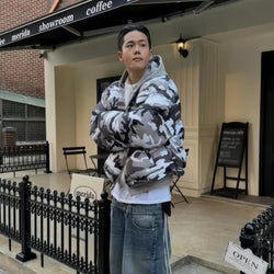 Camouflage Pattern Oversize Hooded Puffer Jacket - IMG