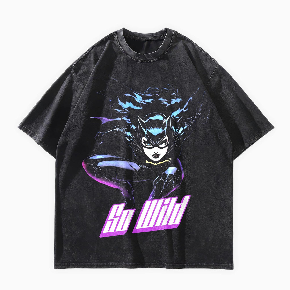 Cat Girl Anime Oversized Washed T-Shirt - IMG