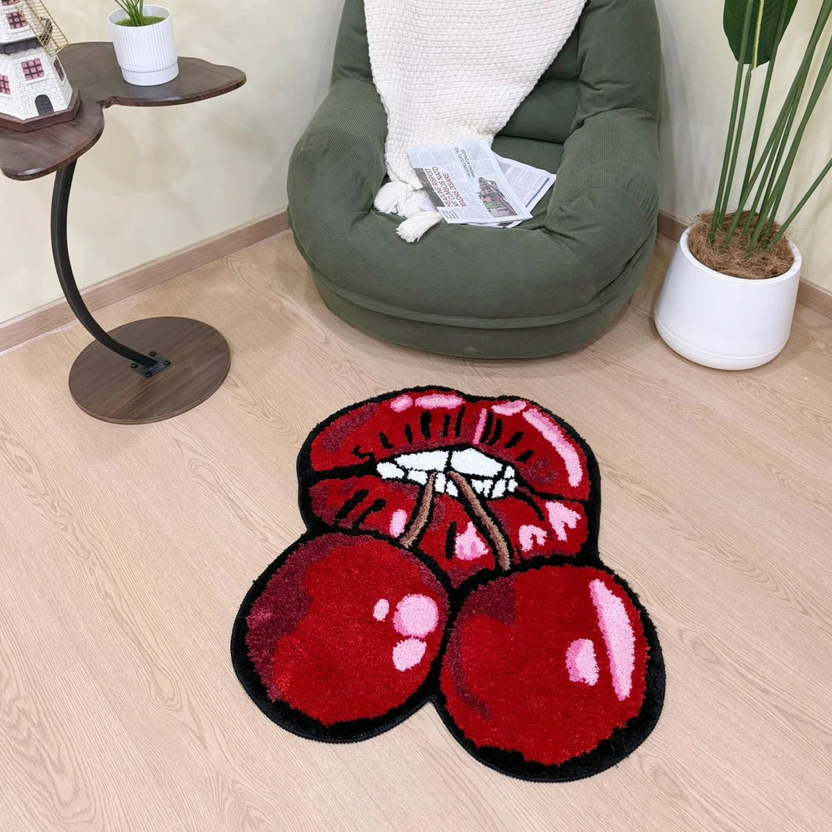 Cherry Red Lips Statement Rug - IMG