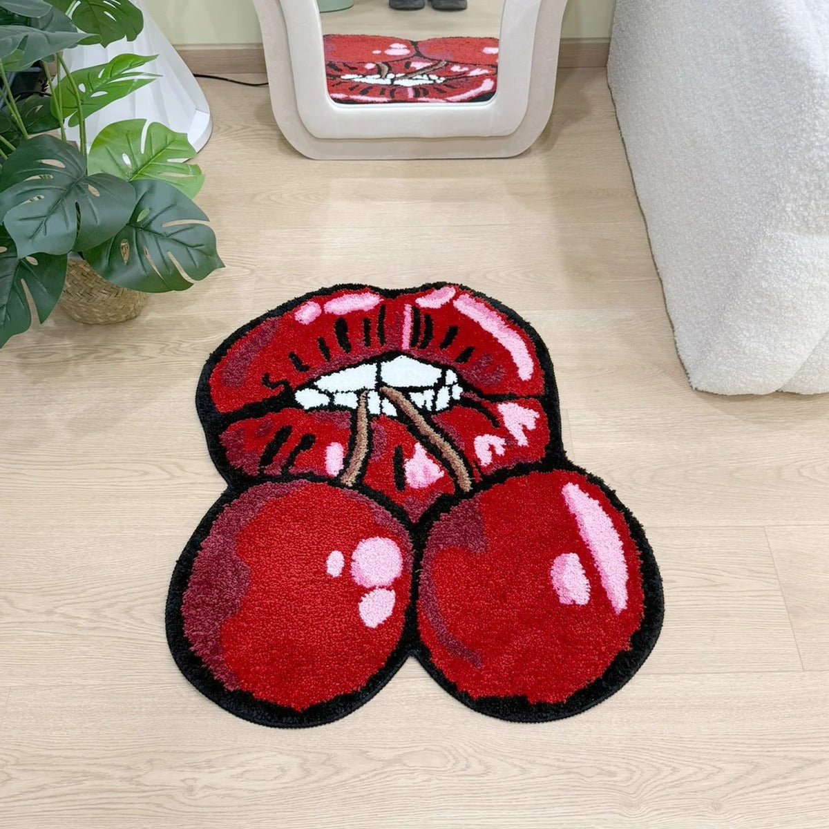 Cherry Red Lips Statement Rug - IMG