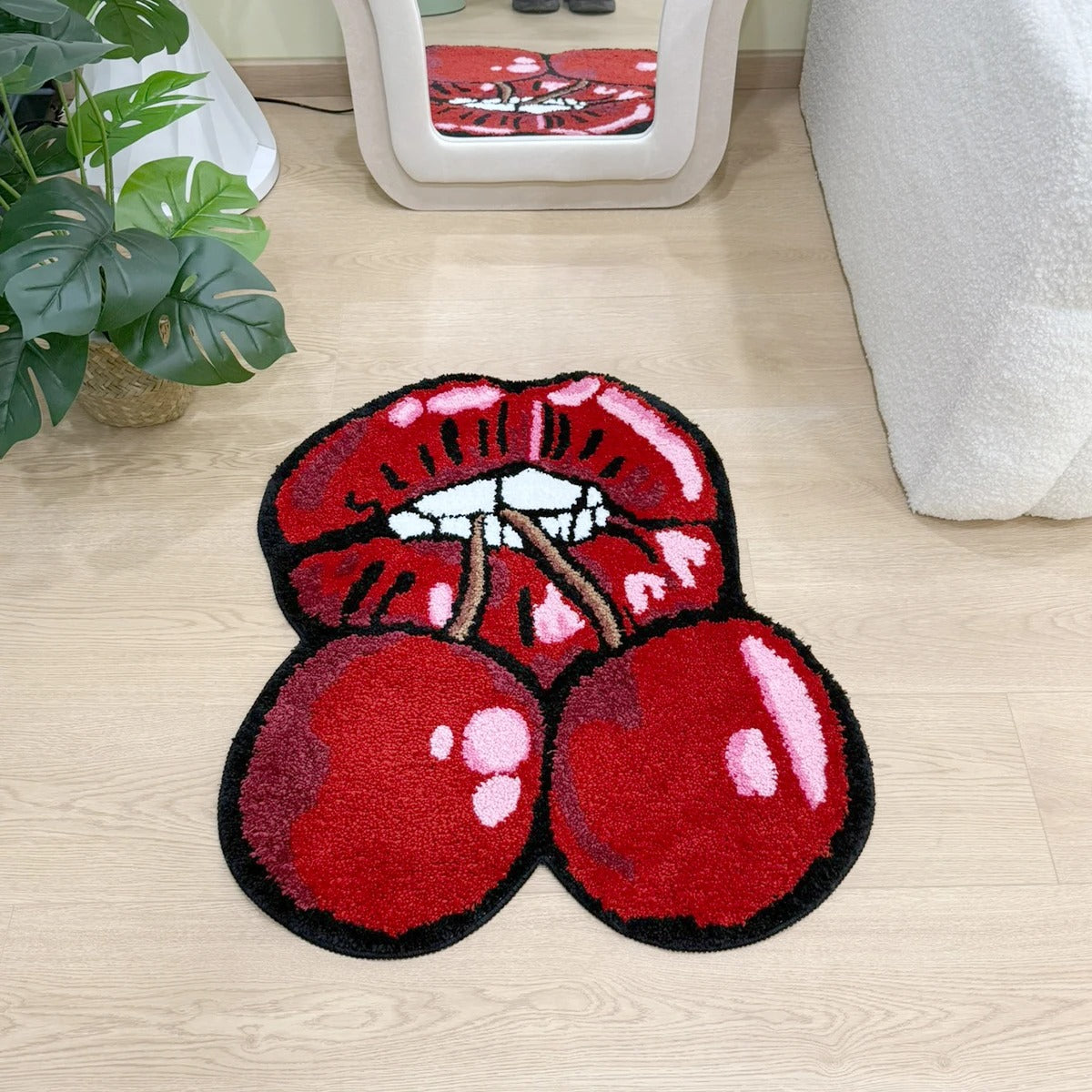 Cherry Red Lips Statement Rug