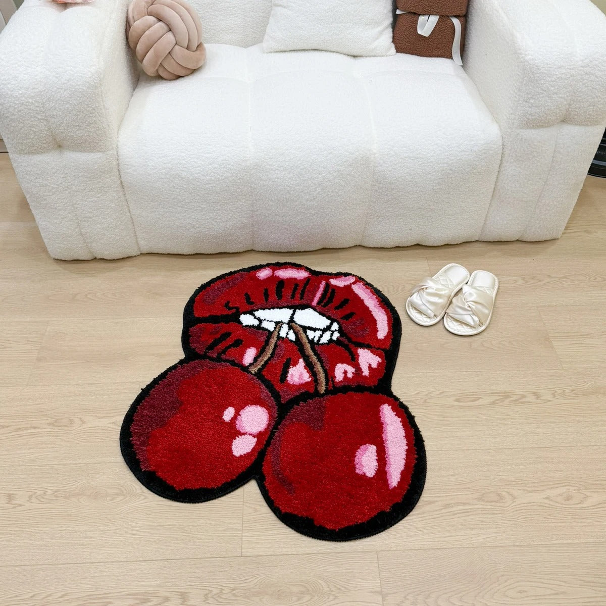 Cherry Red Lips Statement Rug