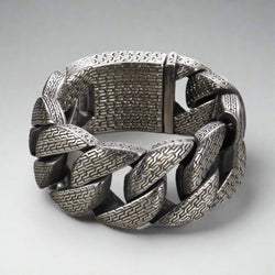 Chunky Embroidered Big Cuban Chain Bracelet - IMG