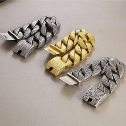 Chunky Embroidered Big Cuban Chain Bracelet - IMG