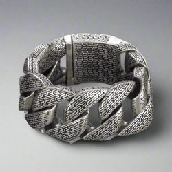 Chunky Embroidered Big Cuban Chain Bracelet - IMG