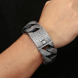 Chunky Embroidered Big Cuban Chain Bracelet - IMG