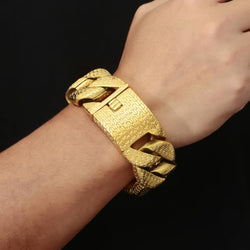 Chunky Embroidered Big Cuban Chain Bracelet - IMG