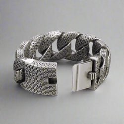 Chunky Embroidered Big Cuban Chain Bracelet - IMG