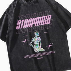 Cosmic Abyss Oversized Washed Graphic T-Shirt - IMG