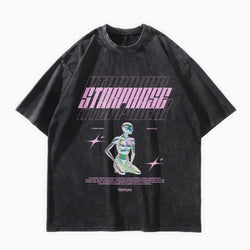 Cosmic Abyss Oversized Washed Graphic T-Shirt - IMG