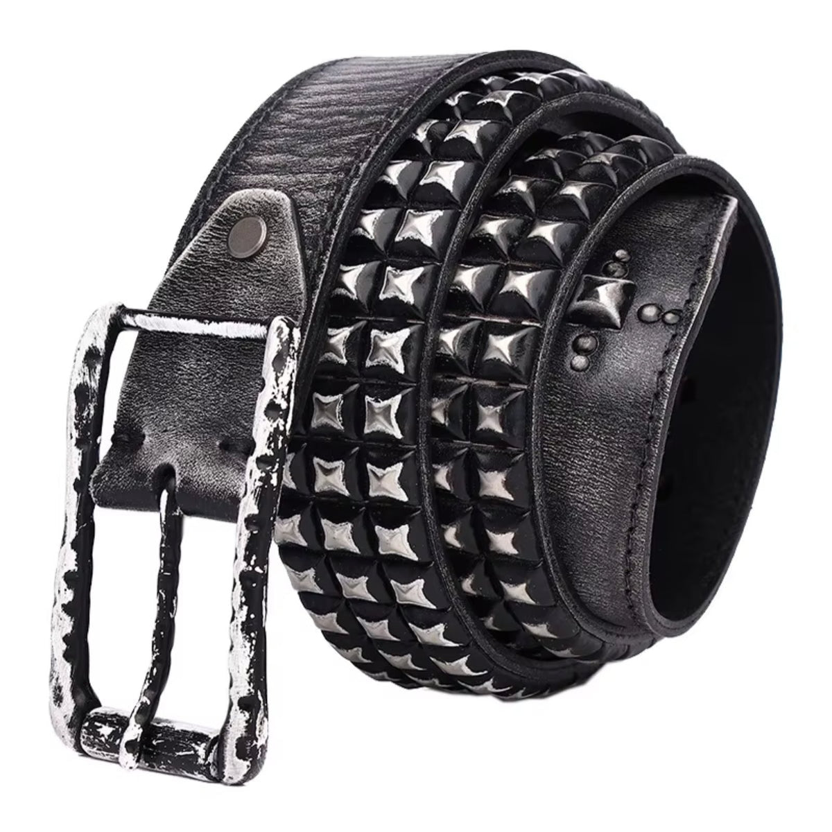 Crimson Pyramid Stud Belt // Heavy Metal Rivet Edition - IMG