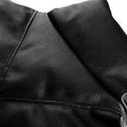 Cropped Textured Black Streetwear Leather Jacket - IMG