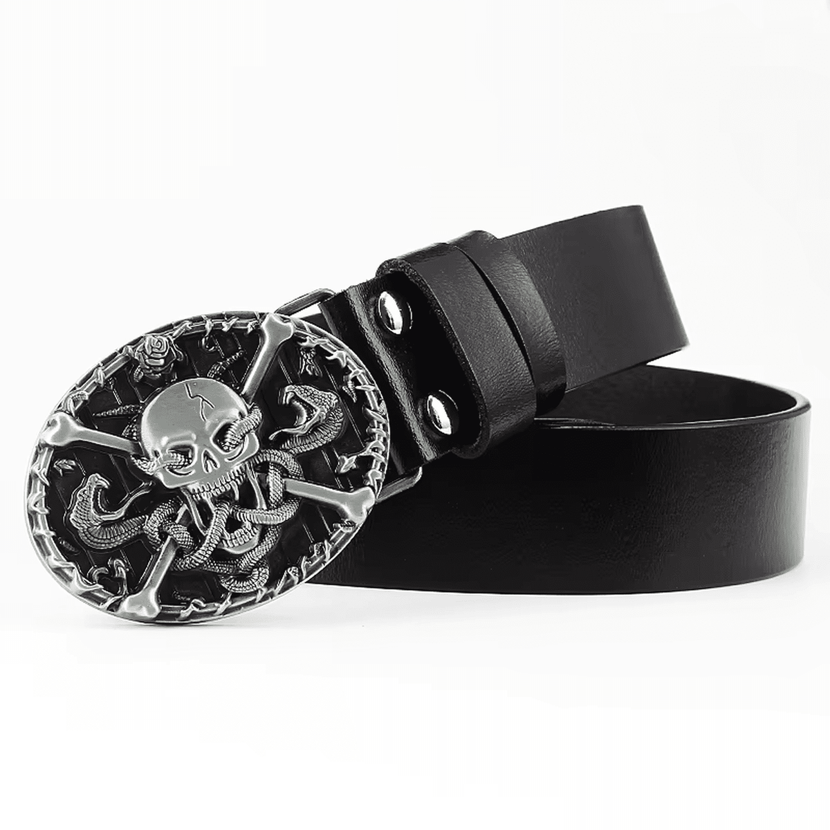 Crossbones Skull Belt // Heavy Metal Dark Edition - IMG