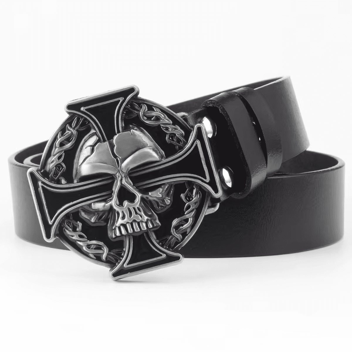 Crossbones Skull Belt // Heavy Metal Dark Edition - IMG