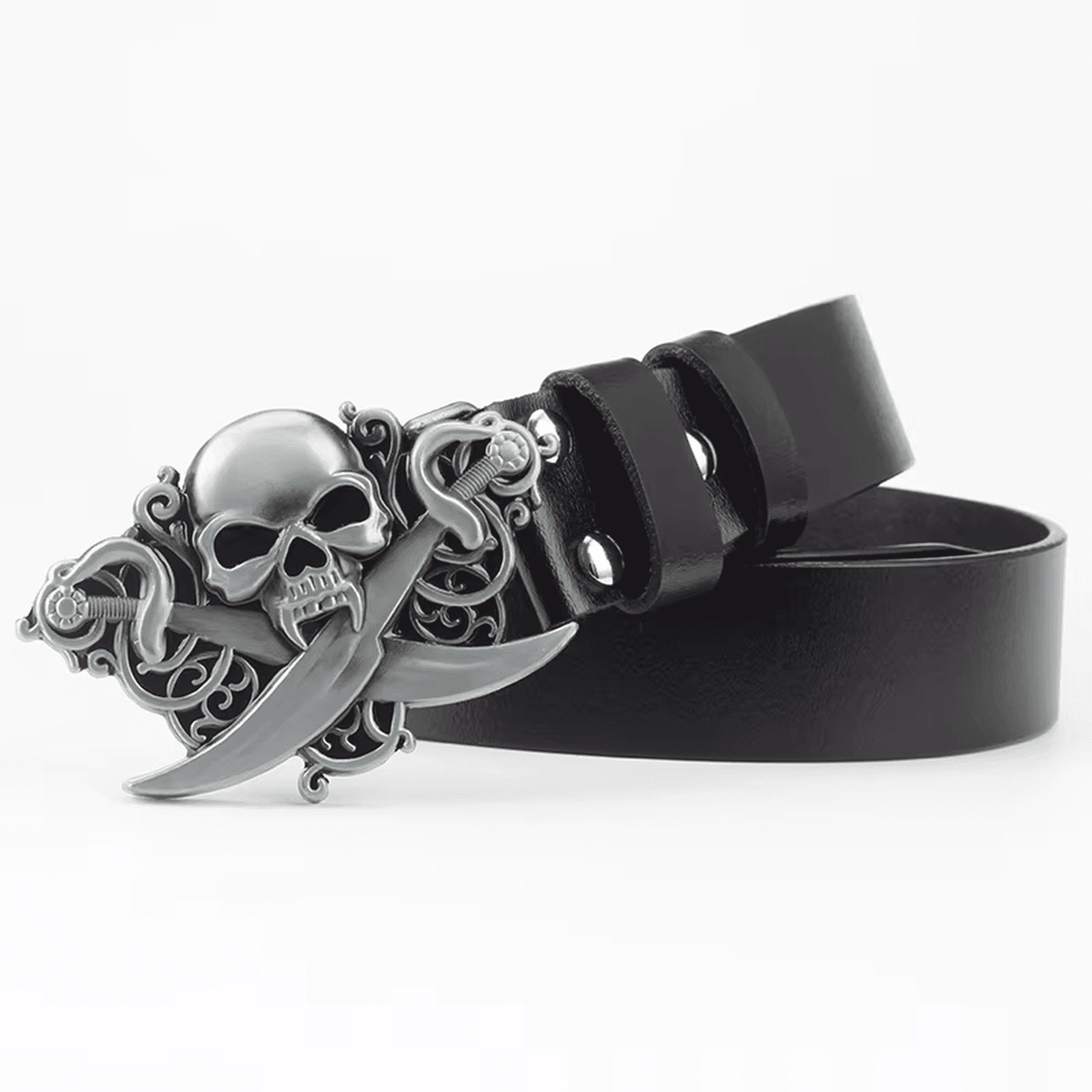 Crossbones Skull Belt // Heavy Metal Dark Edition - IMG