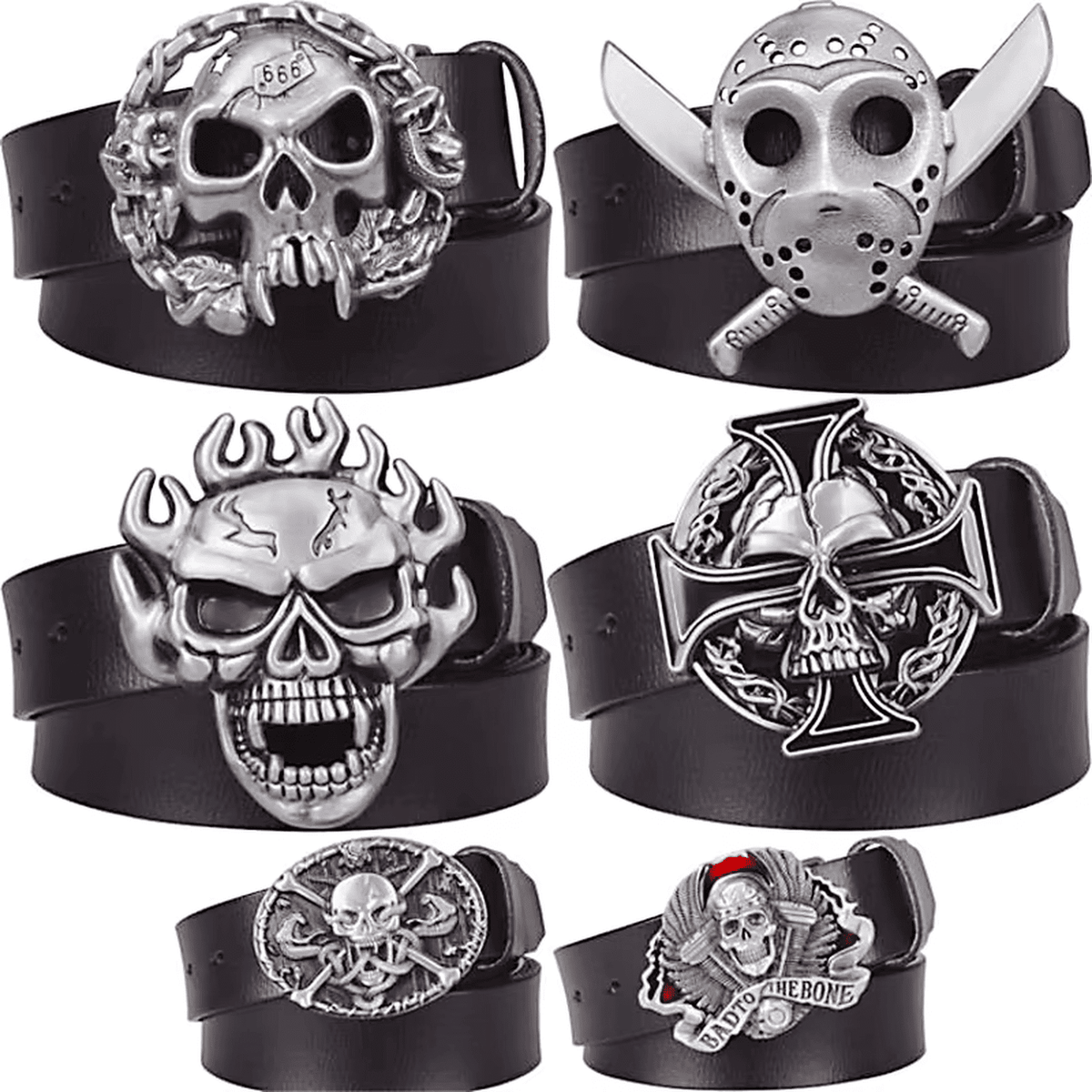 Crossbones Skull Belt // Heavy Metal Dark Edition - IMG