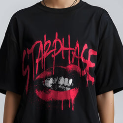 Cyber Y2K Graffiti Print Relaxed Fit T-Shirt - IMG