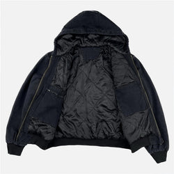 Distressed Canvas Hooded Bomber Jacket - IMG