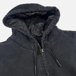 Distressed Canvas Hooded Bomber Jacket - IMG