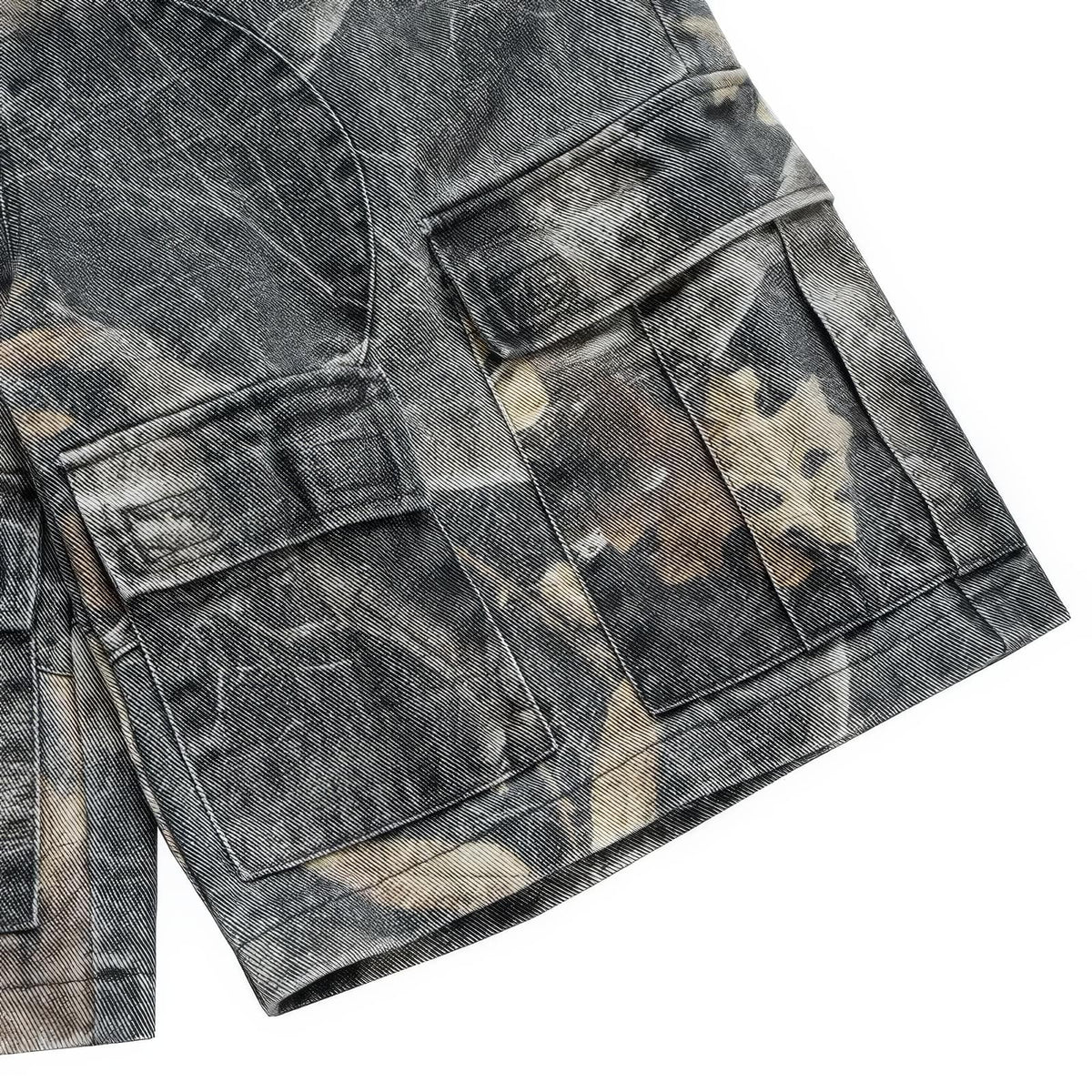 Distressed Loose Camouflage Cargo Shorts - IMG