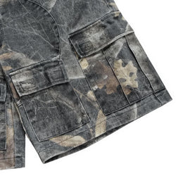Distressed Loose Camouflage Cargo Shorts - IMG