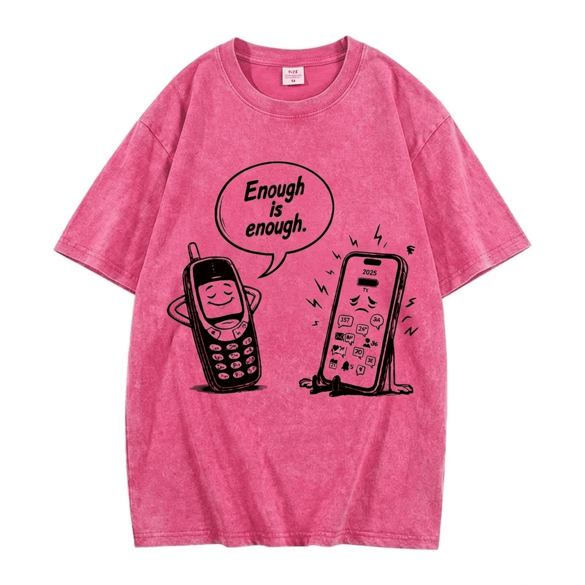 "Enough Is Enough 2" Vintage Washed Oversized Tee Disconnect to Reconnect - IMG