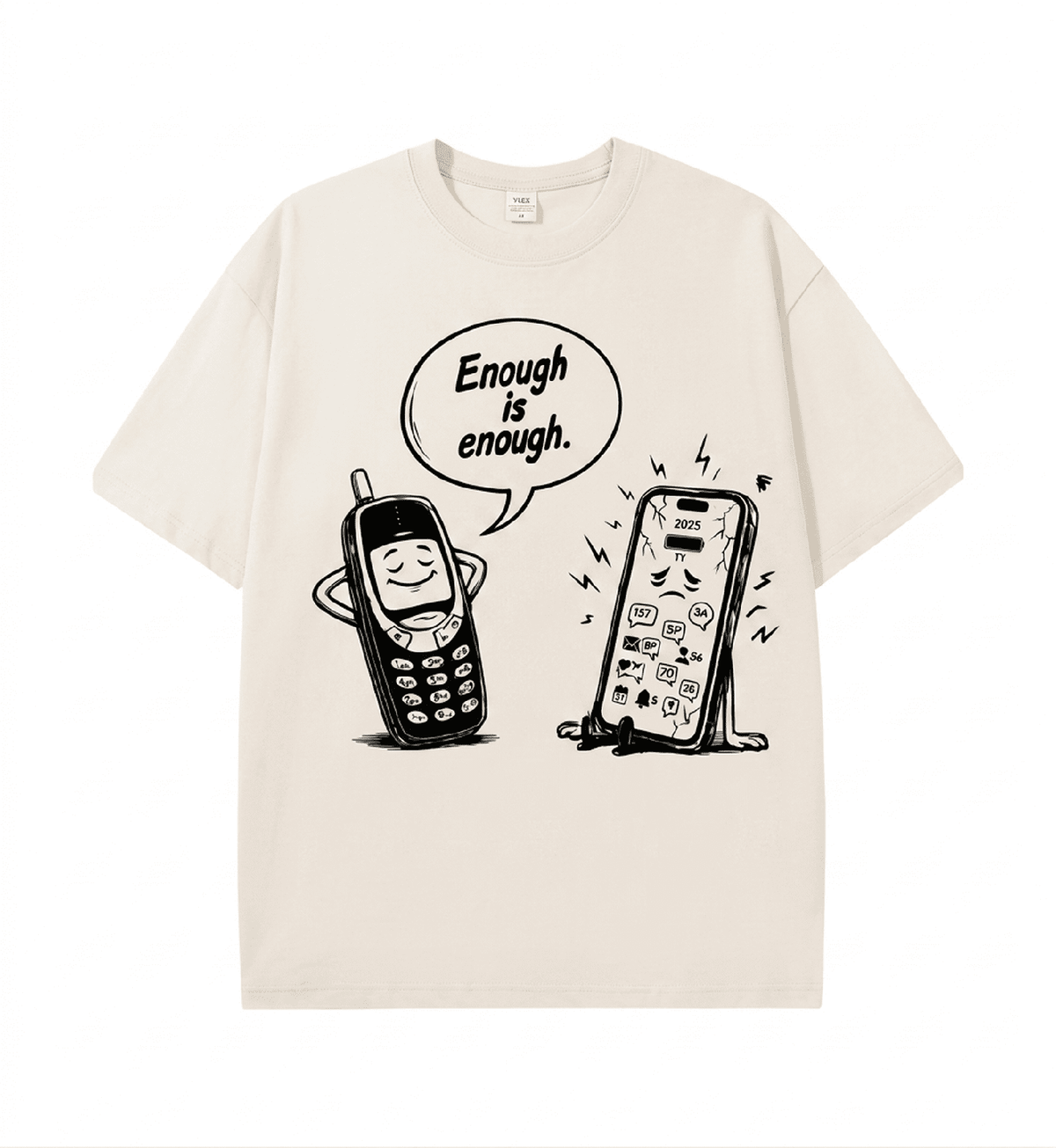 "Enough Is Enough 2" Vintage Washed Oversized Tee Disconnect to Reconnect - IMG