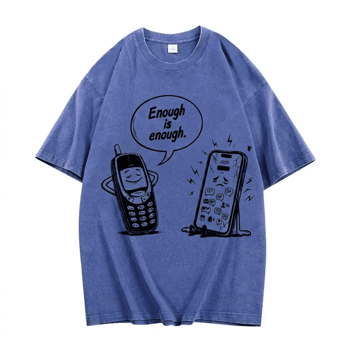 "Enough Is Enough 2" Vintage Washed Oversized Tee Disconnect to Reconnect - IMG