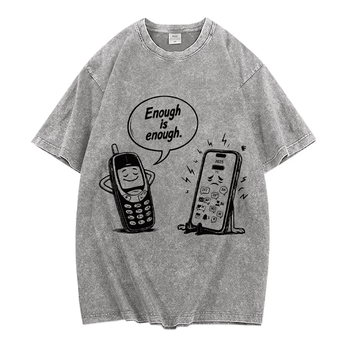 "Enough Is Enough 2" Vintage Washed Oversized Tee Disconnect to Reconnect - IMG