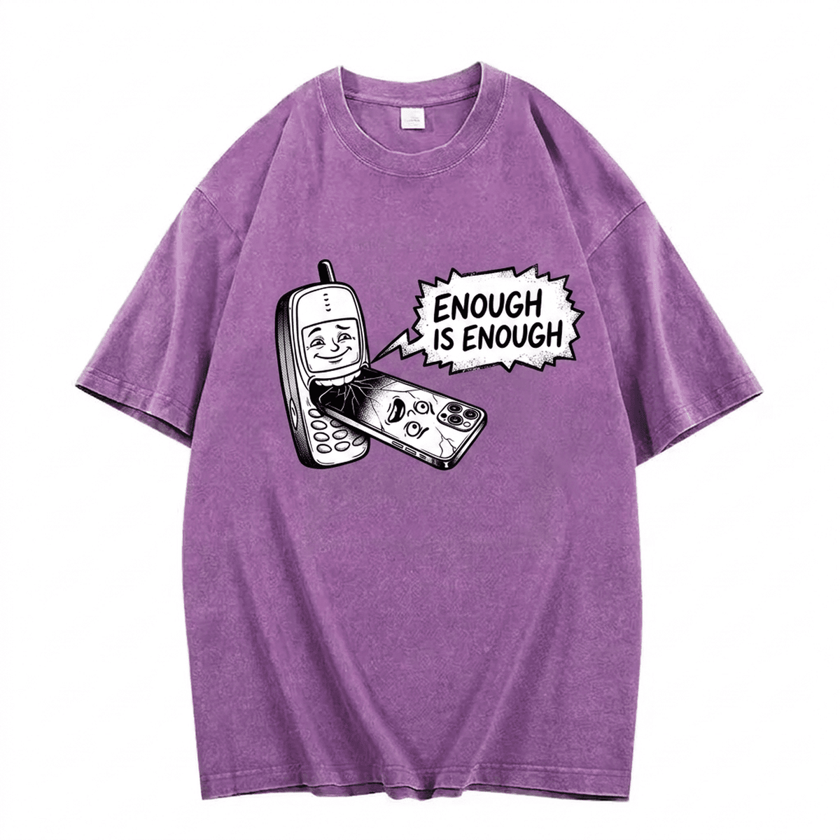 "Enough Is Enough" Vintage Washed Oversized Tee - IMG