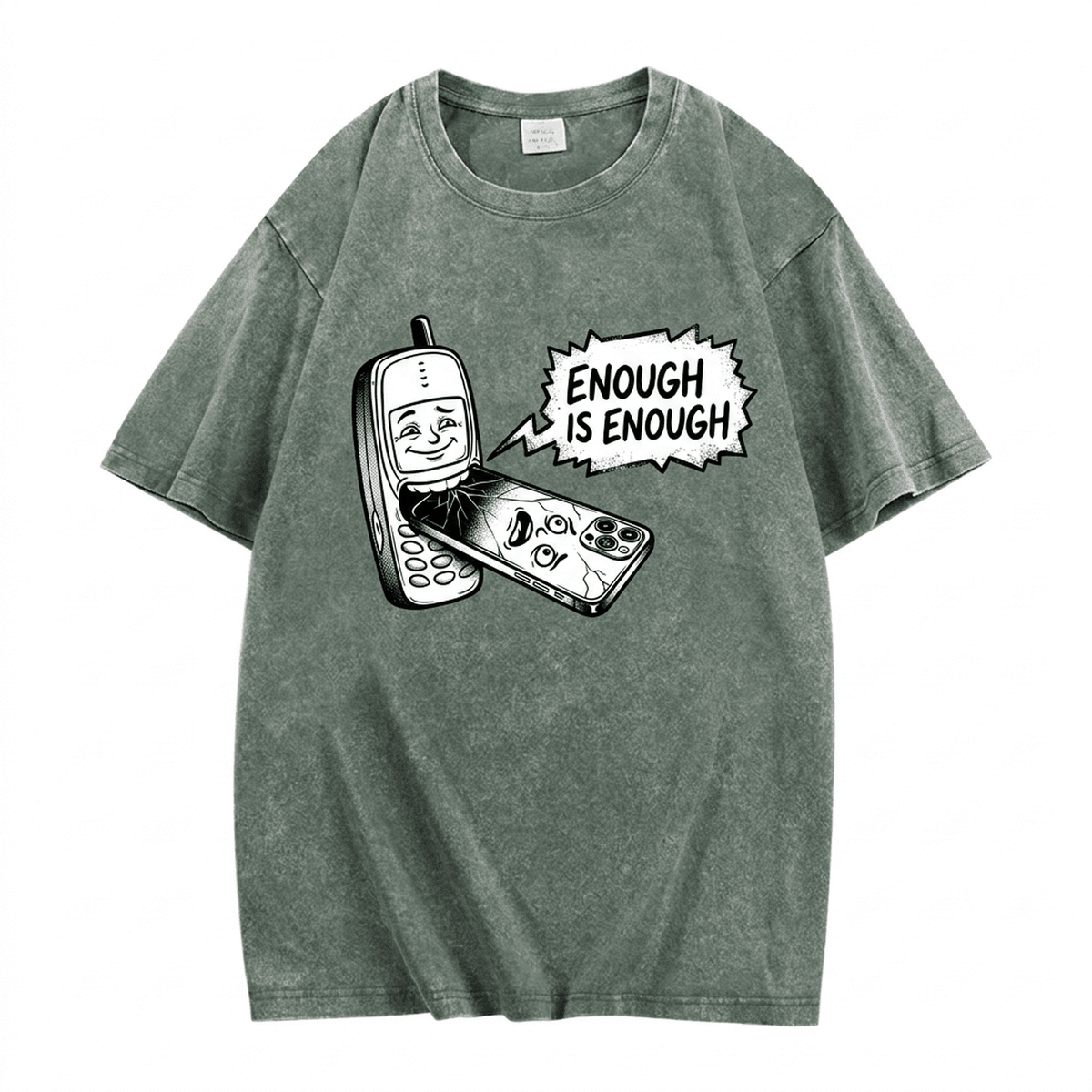 "Enough Is Enough" Vintage Washed Oversized Tee - IMG