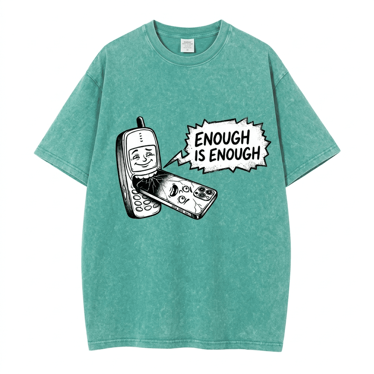 "Enough Is Enough" Vintage Washed Oversized Tee - IMG