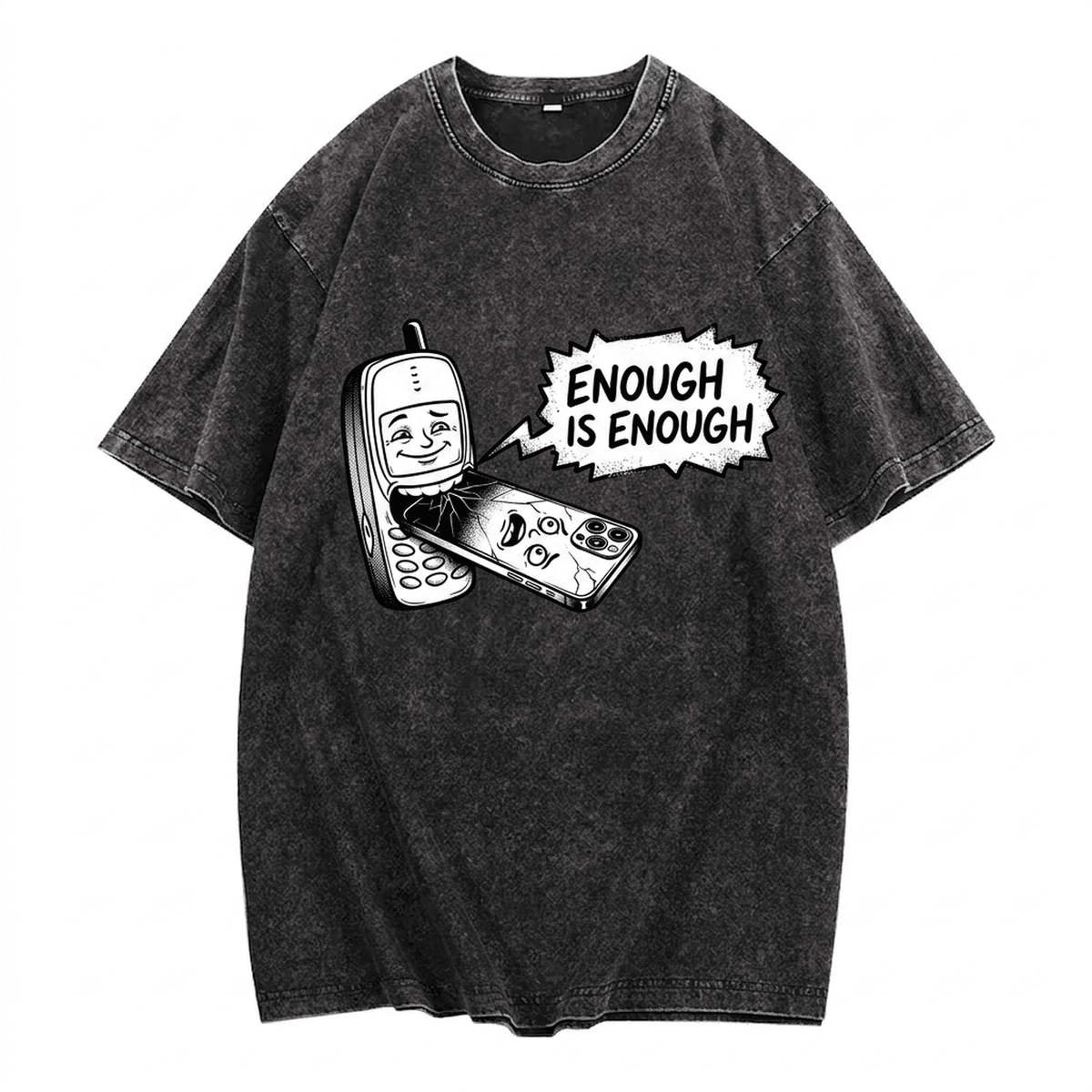 "Enough Is Enough" Vintage Washed Oversized Tee - IMG