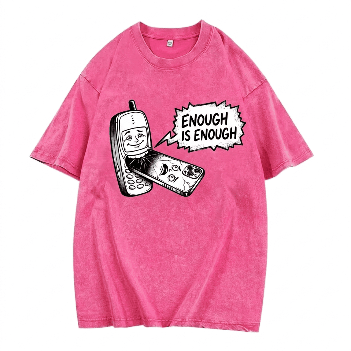 "Enough Is Enough" Vintage Washed Oversized Tee - IMG