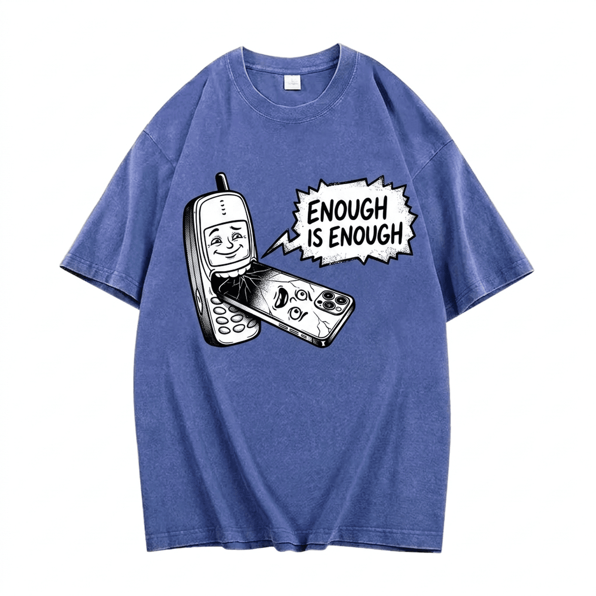 "Enough Is Enough" Vintage Washed Oversized Tee - IMG