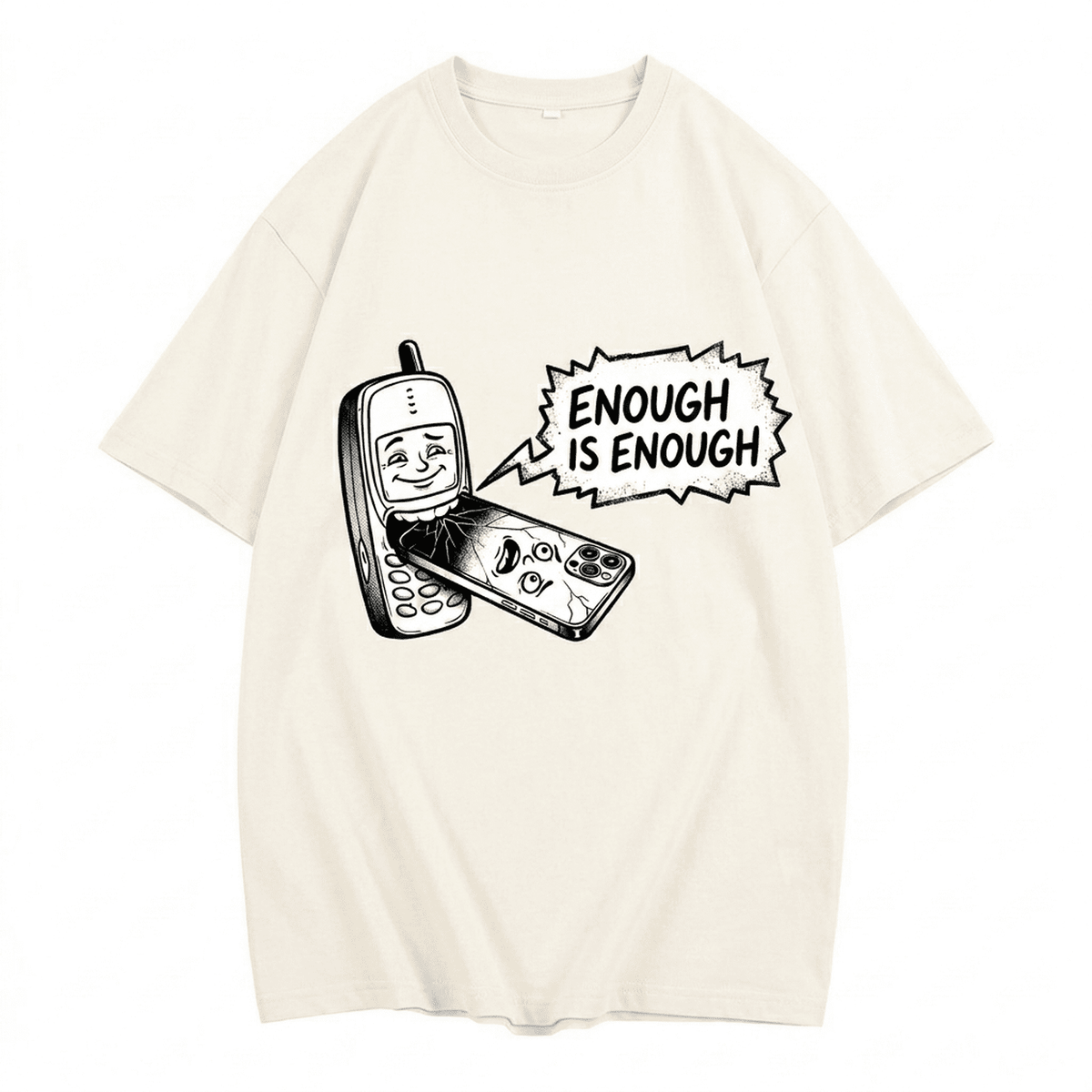 "Enough Is Enough" Vintage Washed Oversized Tee - IMG
