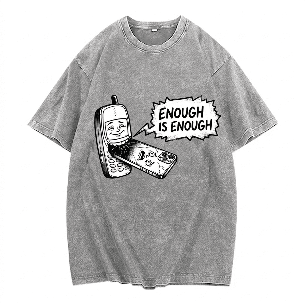 "Enough Is Enough" Vintage Washed Oversized Tee - IMG