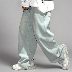 Extra Baggy Distressed Ice Blue Skater Jeans - IMG